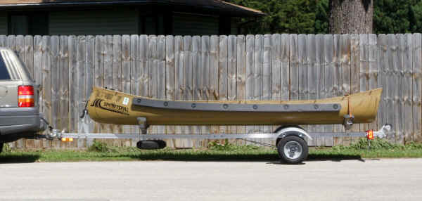 Trailex SUT-200-S  Trailer  with a 13 ' Square Stern Sportspal Canoe